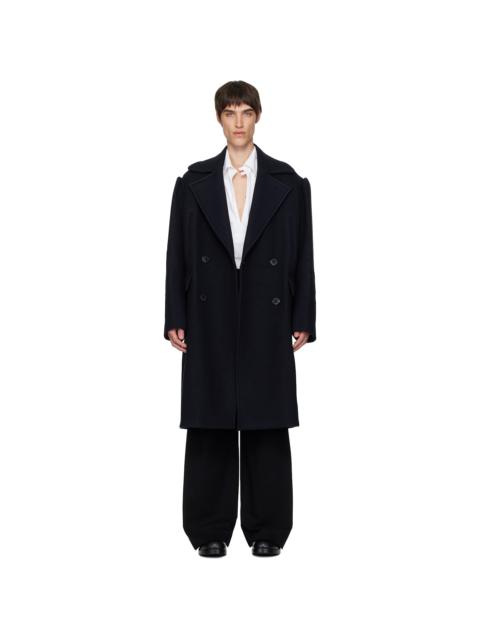 Dries Van Noten Black Double-Breasted Coat