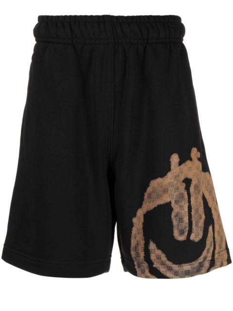 monogram-smiley track shorts