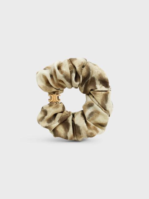 CELINE Celine Scrunchy Leopard in Silk and Brass with Gold Finish