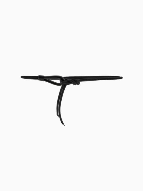 EMPORIO ARMANI ROPE-EFFECT LEATHER TUBULAR BELT
