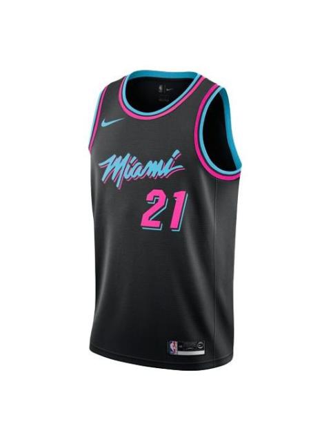 Nike Nike NBA Casual Sports Training Basketball Vest SW Fan Edition 18-19 Season Miami Heat 21 Black AJ46