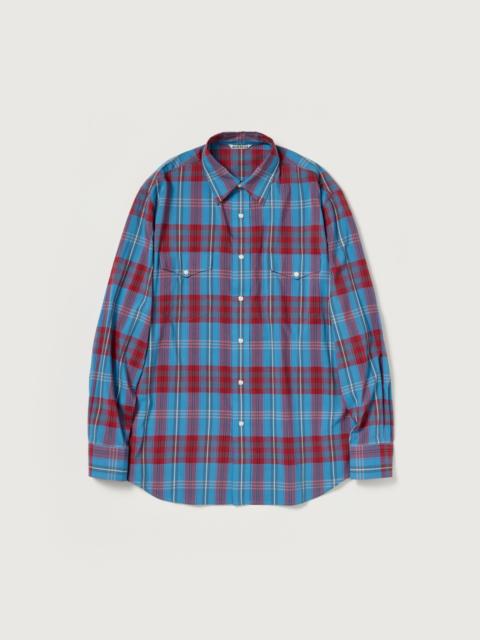AURALEE HIGH TWIST COTTON SILK CHECK SHIRT