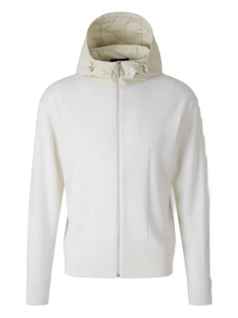Herno ribbed hooded knit sweater