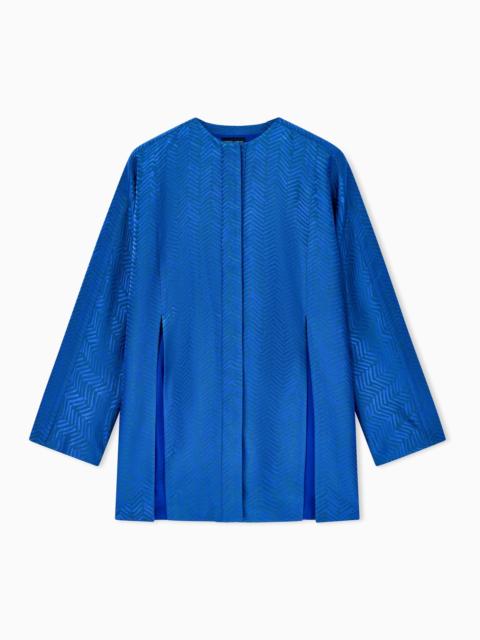 GIORGIO ARMANI VISCOSE CHEVRON JACQUARD JACKET