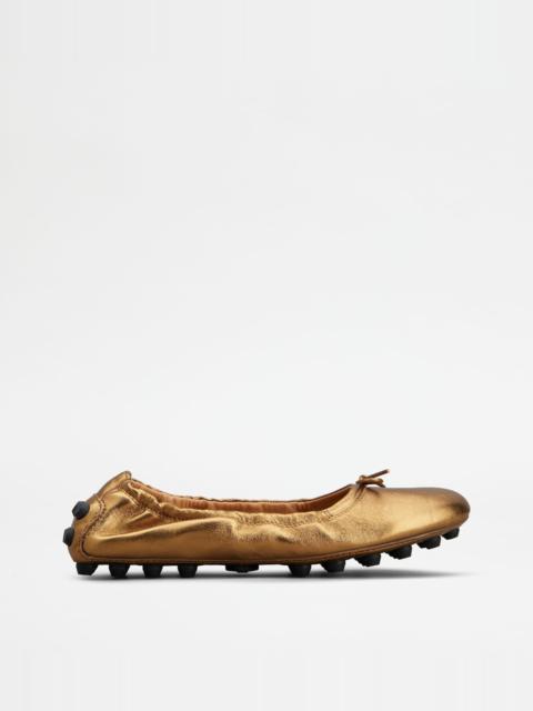 Tod's BUBBLE BALLERINAS IN LEATHER - GOLD