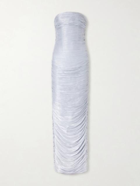 MARMAR HALIM Strapless Ruched Satin Gown