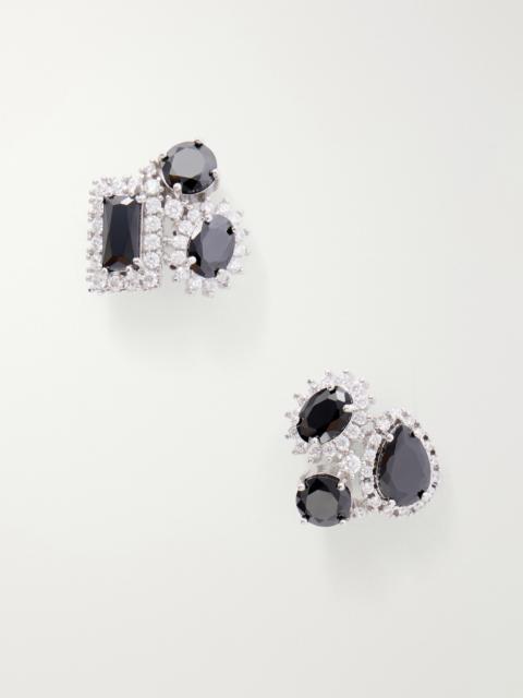 Maison Margiela Cluster Embellished Silver-tone Earrings