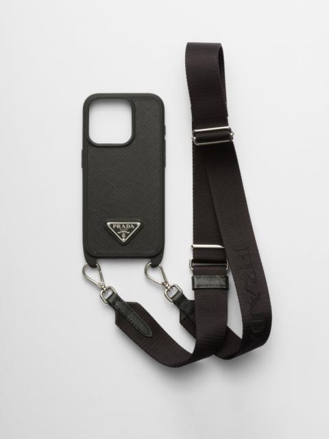 Prada Saffiano leather cover for iPhone 15 Pro