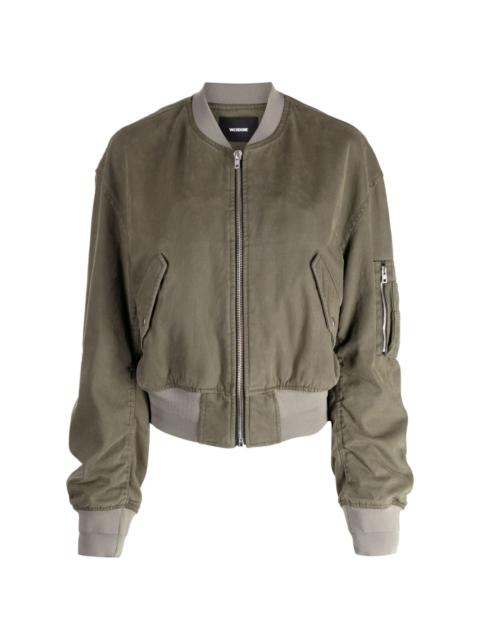 zip-up sleeve-pocket bomber jacket