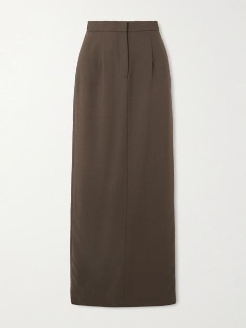 TOVE Fey woven maxi skirt Dark brown