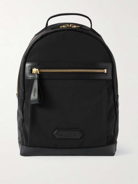 TOM FORD Leather-Trimmed Shell Backpack