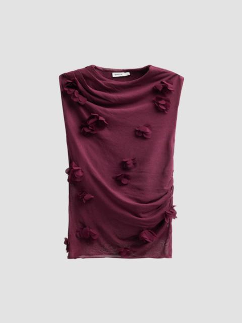 SIMKHAI Women's Tessa Floral Appliqué Top - Fig