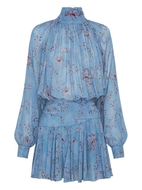 NICHOLAS floral-print high-neck mini dress
