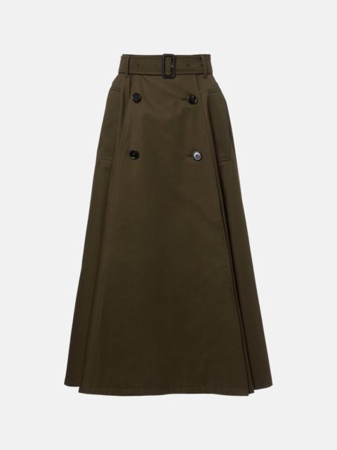 Burberry Cotton gabardine midi skirt
