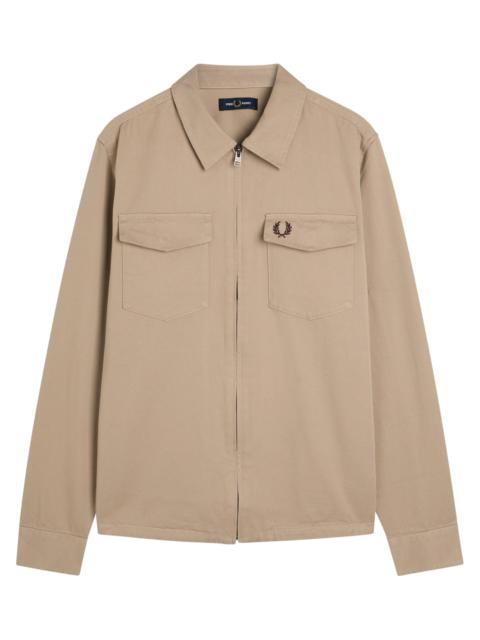 Fred Perry Fred Perry Logo-embroidered Cotton-twill Overshirt