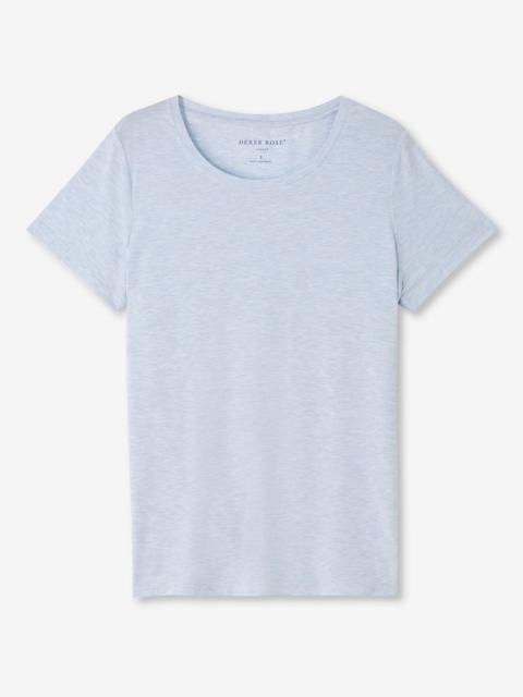 Derek Rose Women's T-Shirt Ethan Micro Modal Stretch Light Blue Marl