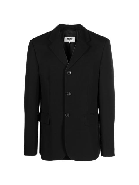 contrasting-stitch detail suit jacket