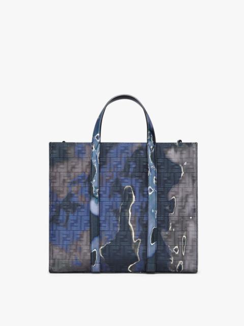 FENDI Blue and black Sunset jacquard fabric bag