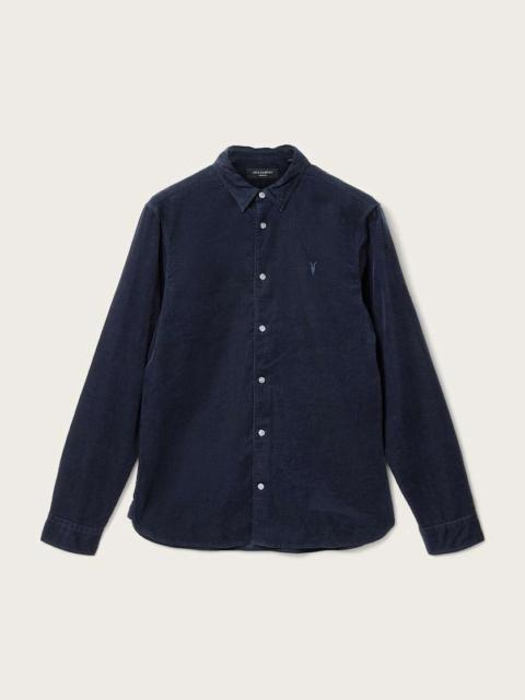ALLSAINTS BIRCHWOOD RAMSKULL LONG SLEEVE CORDUROY SHIRT