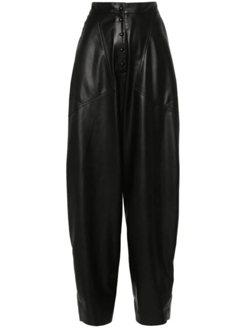 faux-leather trousers