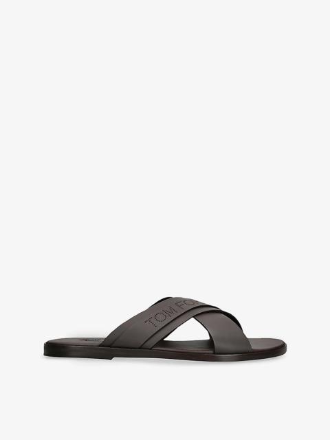 TOM FORD Tom Ford Leather Sandals With Perforated Logo