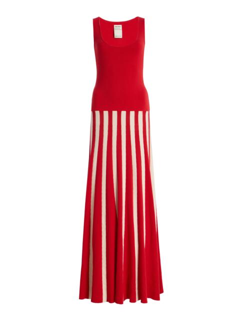 ESCVDO Agreste Knit Cotton Maxi Dress red