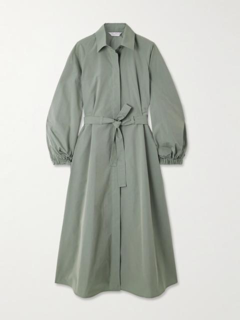 Max Mara Viale Belted Cotton-poplin Midi Shirt Dress