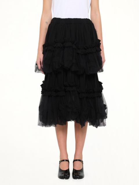 Noir Kei Ninomiya Organza Gathered Skirt in Black