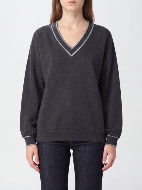 Brunello Cucinelli BRUNELLO CUCINELLI V-Neck Cotton-Blend Jumper with Monili Detail