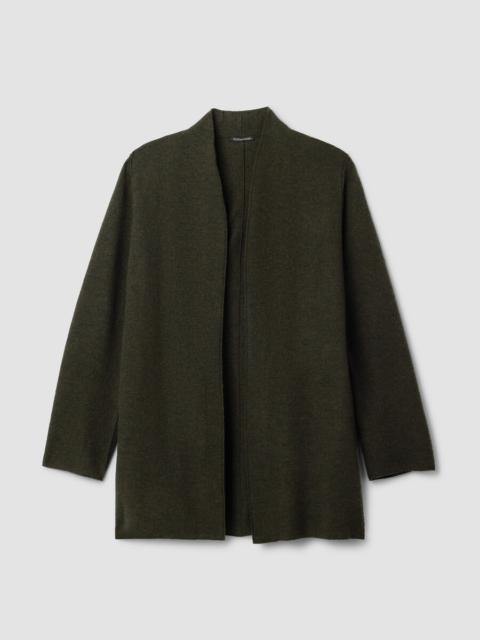 EILEEN FISHER Lightweight Boiled Wool High Collar Jacket in Regenerative Wool