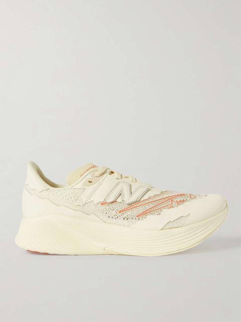 + Stone Island RC Elite_SI Rubber-Trimmed Stretch-Knit Sneakers