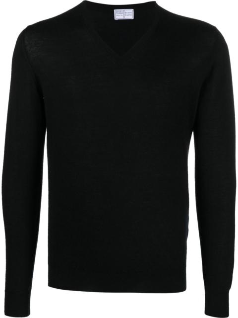 FEDELI v-neck long-sleeve jumper