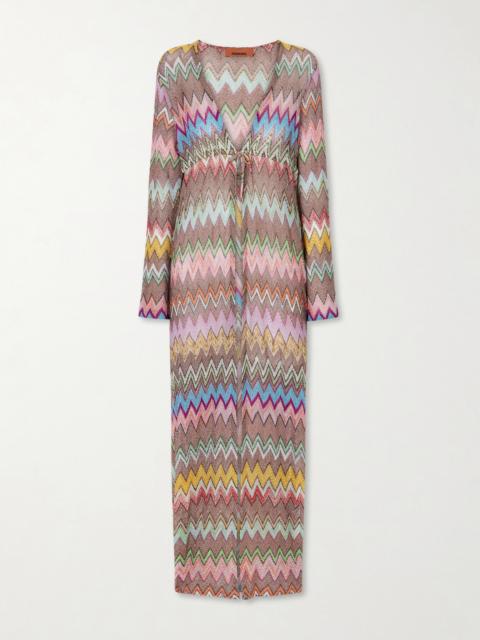 Missoni Striped Metallic Crochet-knit Coverup
