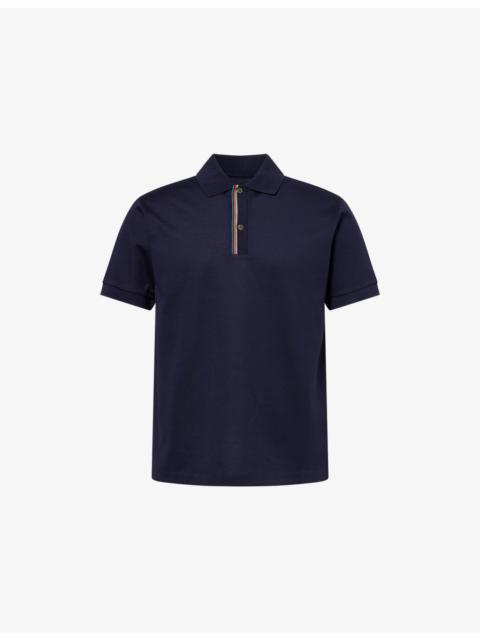 Paul Smith Stripe-Trim Short-Sleeve Cotton Polo T-Shirt