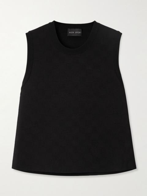 HIGH SPORT Jacquard tank Black