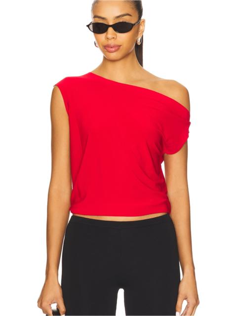 NORMA KAMALI x REVOLVE Drop Shoulder Top in Red