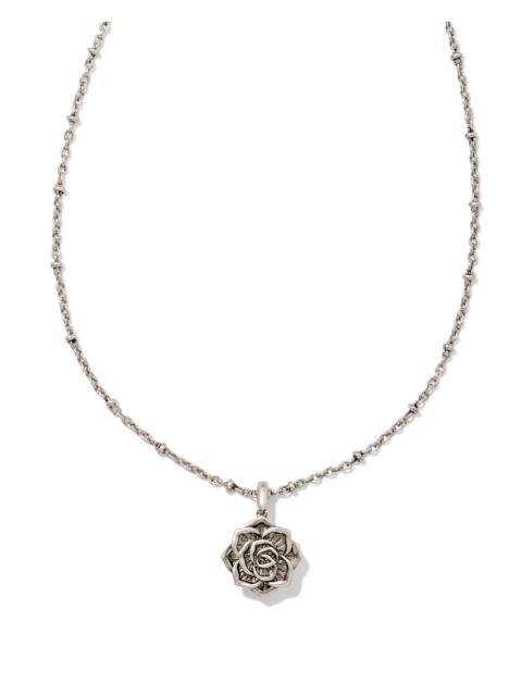 KENDRA SCOTT Ansel Rose Short Pendant Necklace in Vintage Silver