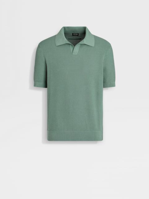ZEGNA SAGE GREEN PREMIUM COTTON POLO SHIRT