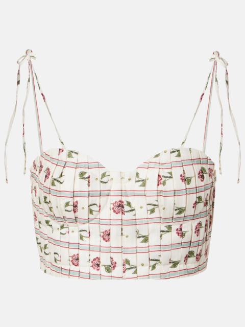 Agua by Agua Bendita Morgina floral linen top