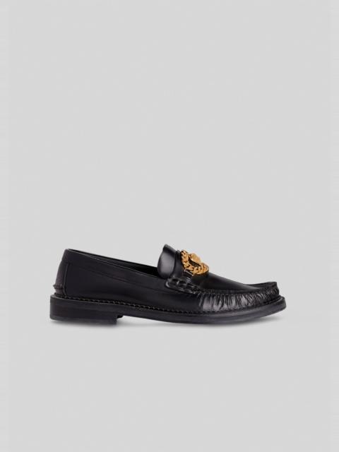 VERSACE Medusa Chain Leather Loafers