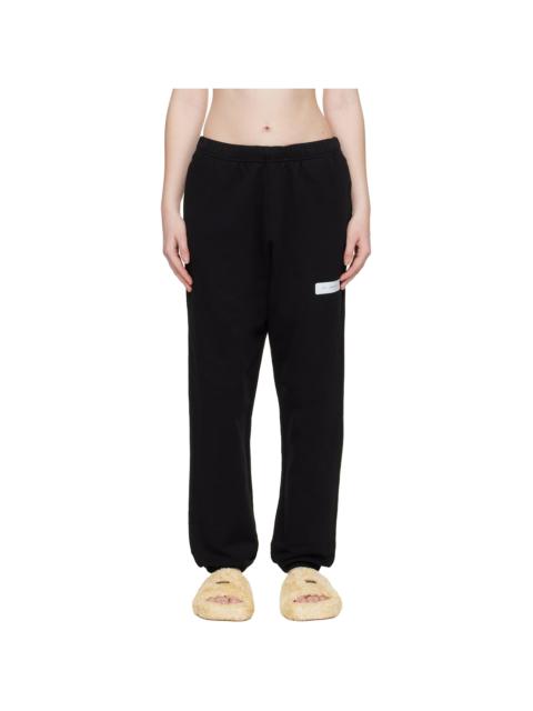 MM6 Maison Margiela Black Unbrushed Cotton Sweatpants