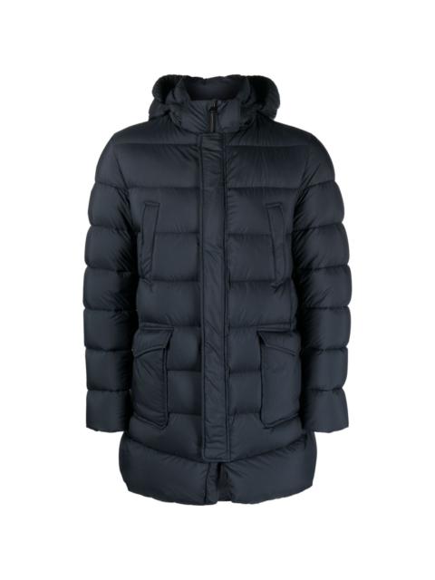 quilted hooded down jacket