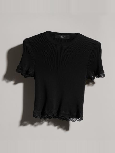 GUCCI Fine matte viscose rib top