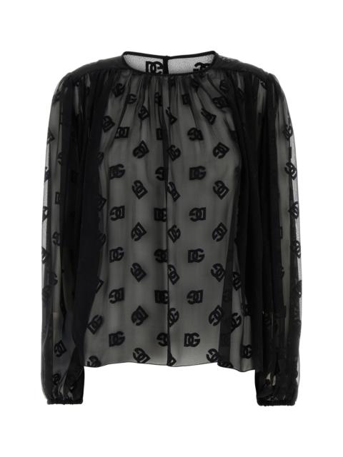 Dolce & Gabbana Black organza blouse