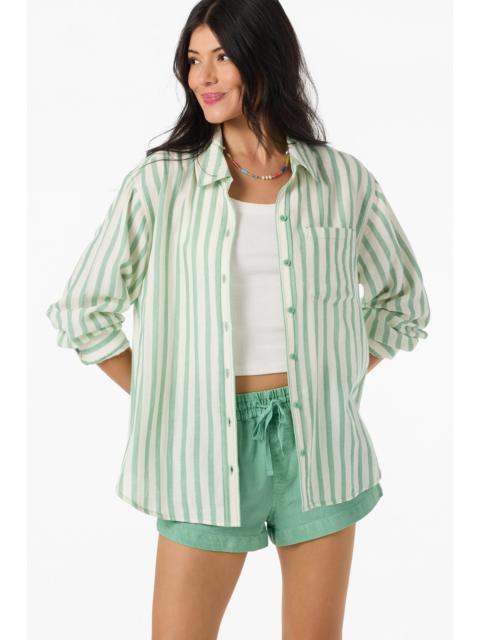 O'Neill Leni Stripe Relaxed Long Sleeve Top