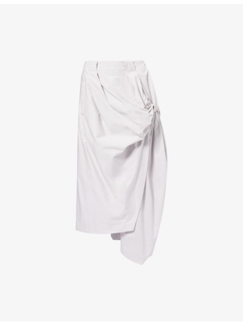 ISSEY MIYAKE Twist Drape Cotton Trousers