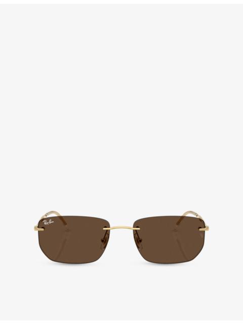 Ray-Ban RB3768 Square-Frame Metal Sunglasses