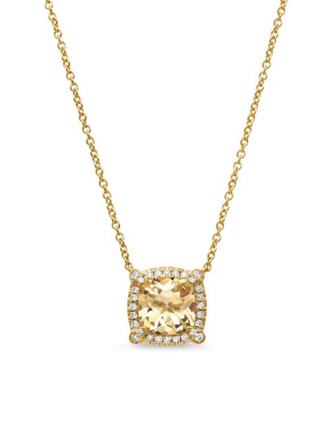 DAVID YURMAN Women's Petite Chatelaine Pavé Bezel Pendant Necklace in 18K Yellow Gold with Diamonds - Champagne C