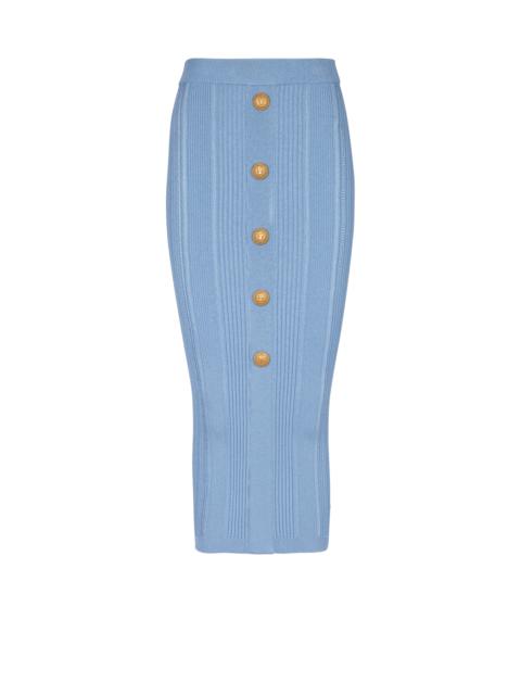 Balmain 5-button knit skirt