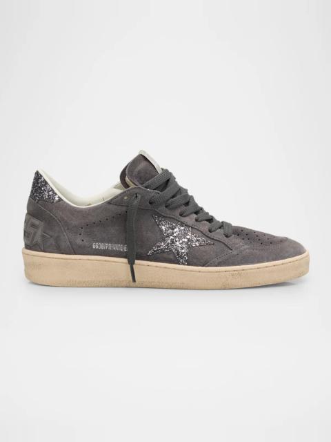 Golden Goose Ball Star Suede And Glitter Low-Top Sneakers